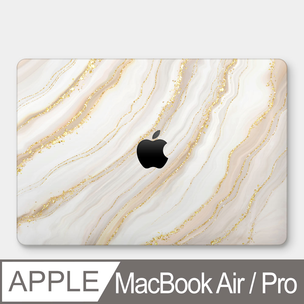白色仿金色紋路大理石 MacBook Air / Pro 防刮保護殼