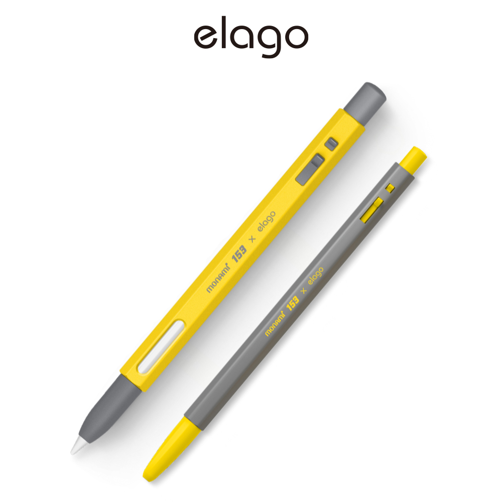 【elago】Apple Pencil 2代 MONAMI 153聯名套組(筆套+原子筆)-經典黃