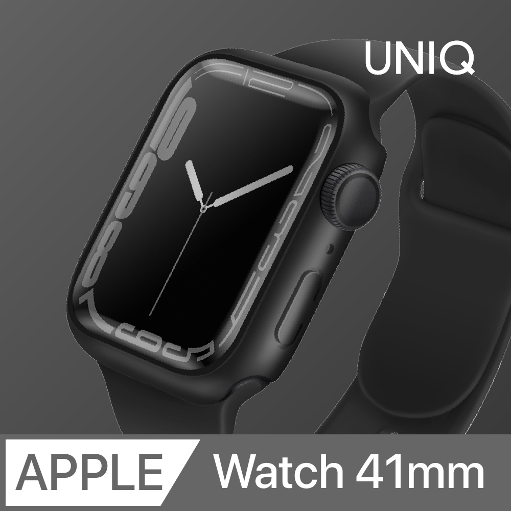 UNIQ Legion Apple Watch 曲面鋼化玻璃錶殼 41mm 黑色