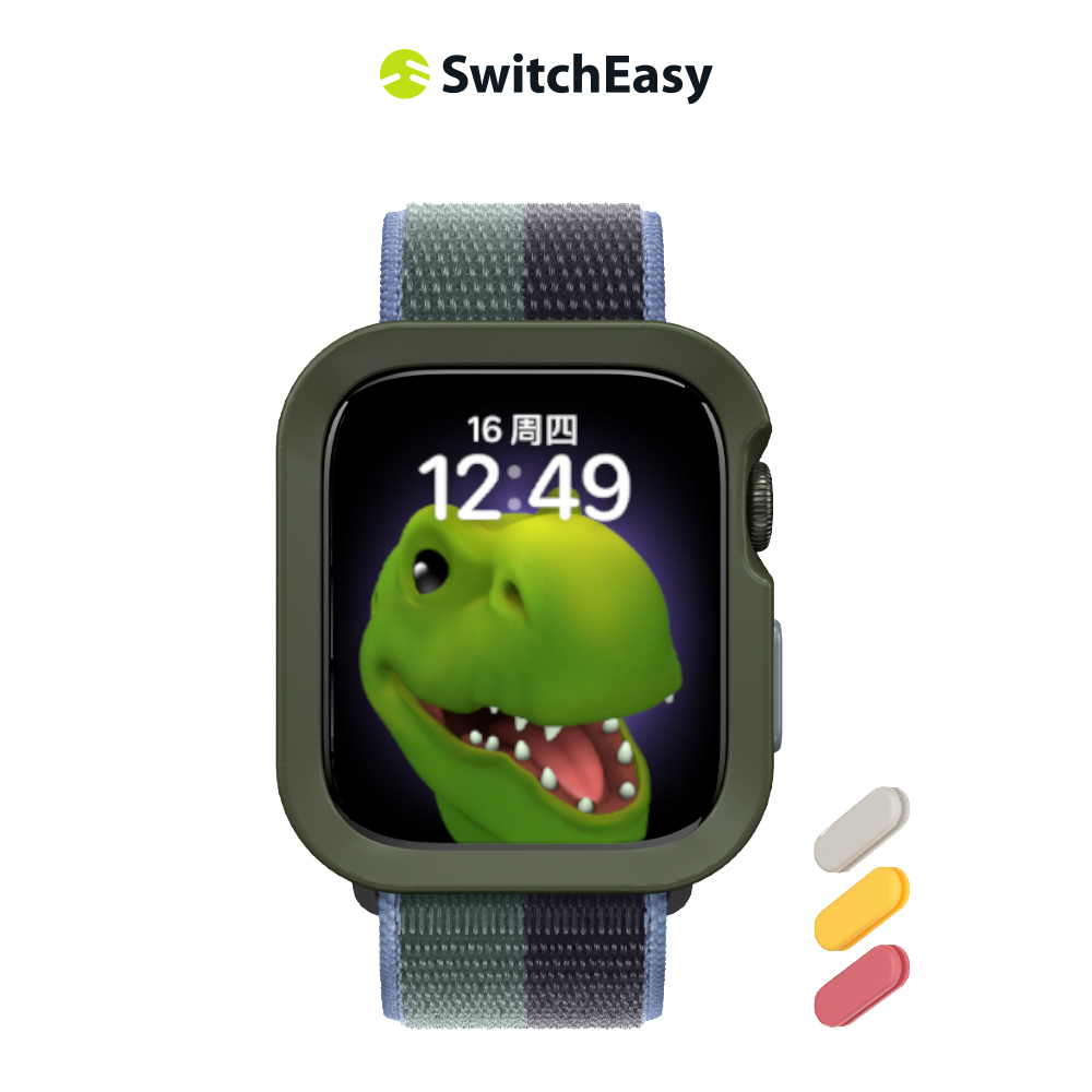 美國魚骨 SwitchEasy Apple Watch 7/6/5/4/SE Colors 保護殼 45/44mm 軍綠色