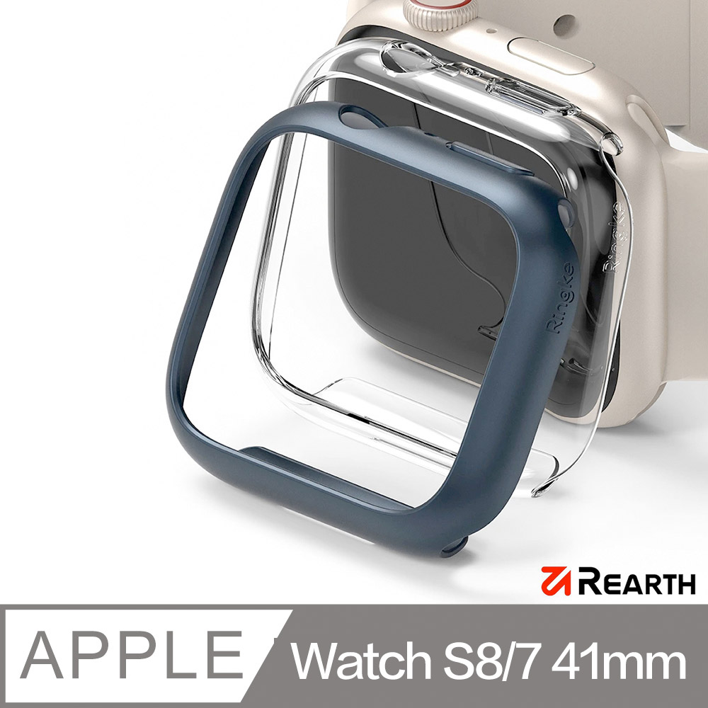 Rearth Ringke Apple Watch S7 41mm 輕薄保護殼(1透1藍)