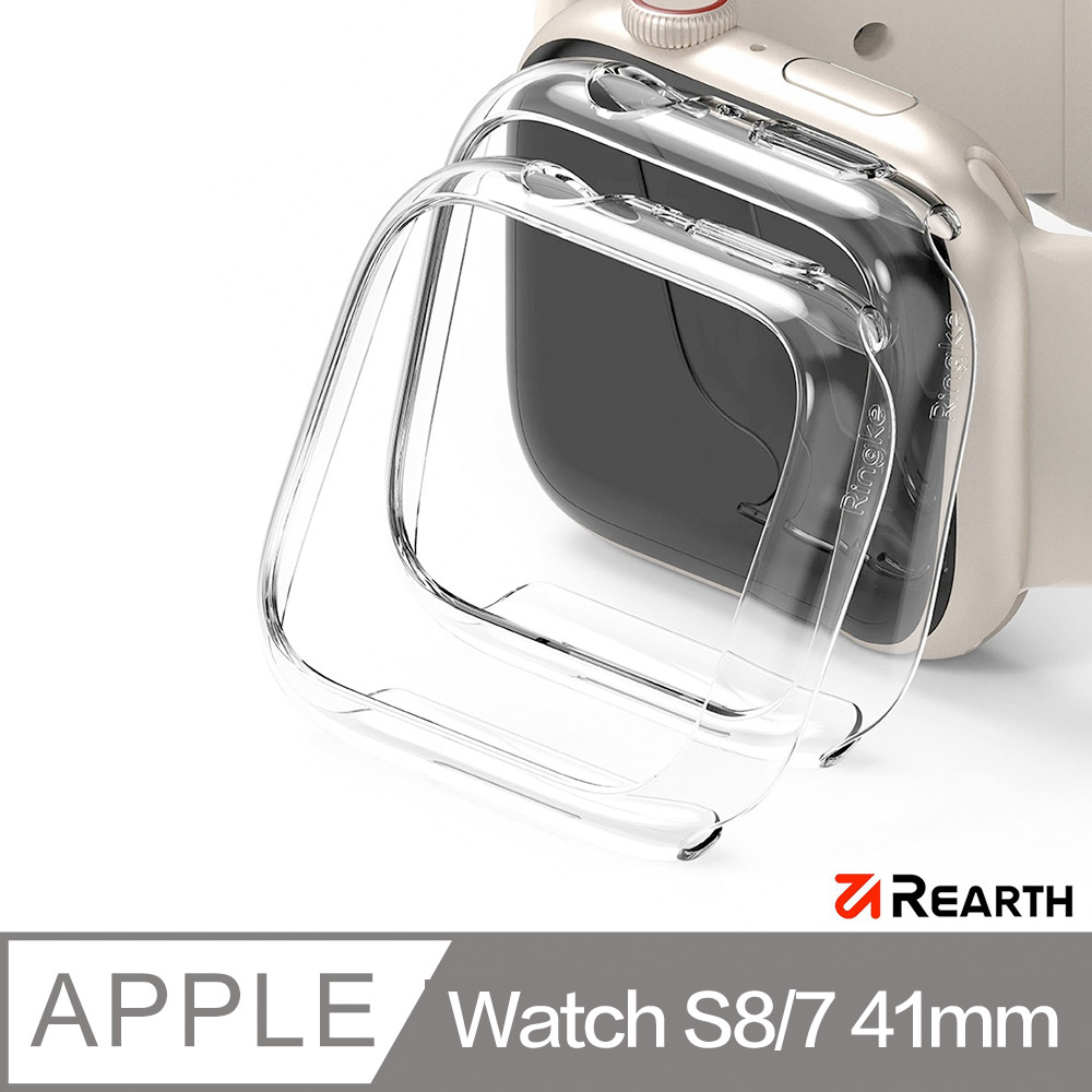 Rearth Ringke Apple Watch S7 41mm 輕薄保護殼(透明x2)