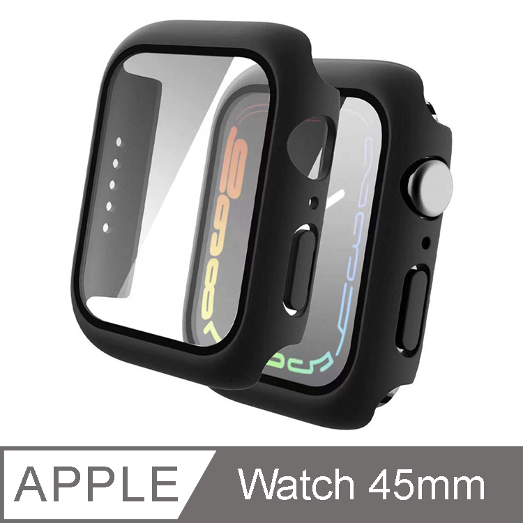 IN7 Apple Watch Series 7 手錶防摔電鍍保護殼45mm-黑色