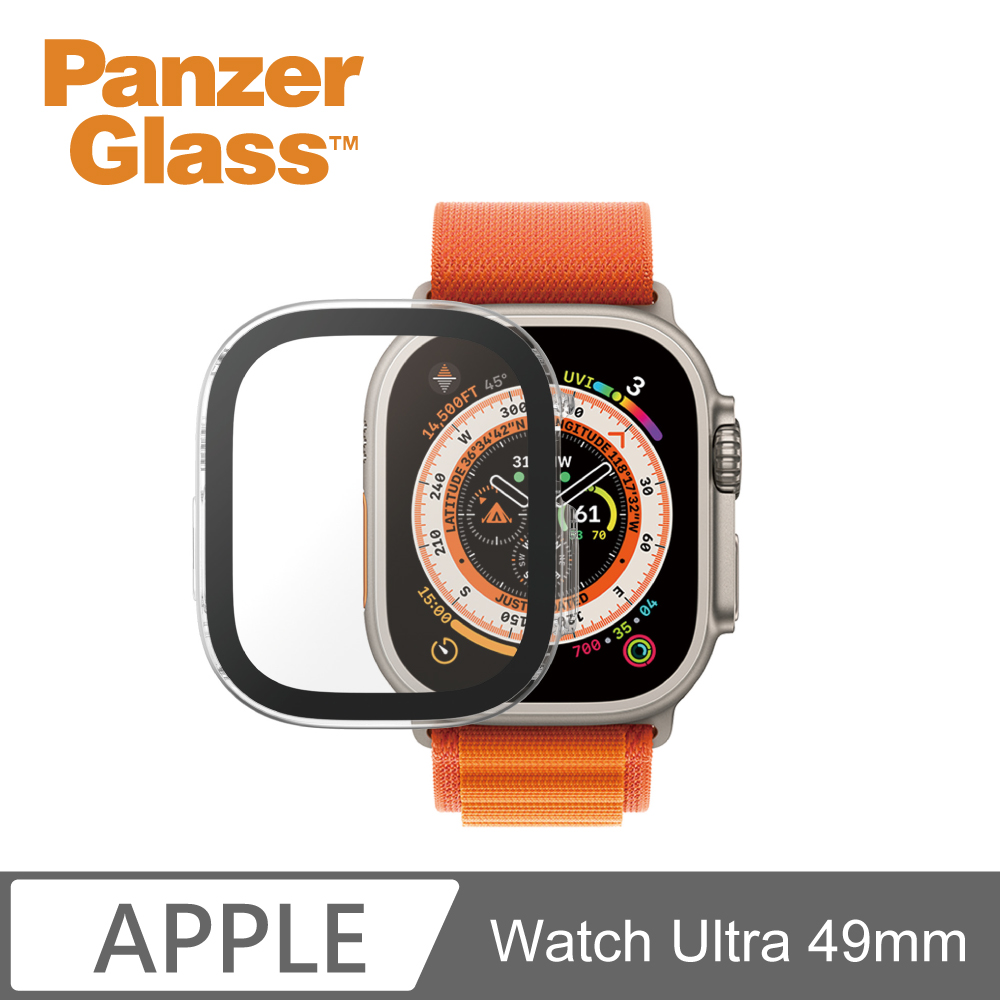 PanzerGlass Apple Watch Ultra 49mm 全方位防護高透鋼化漾玻保護殼-透