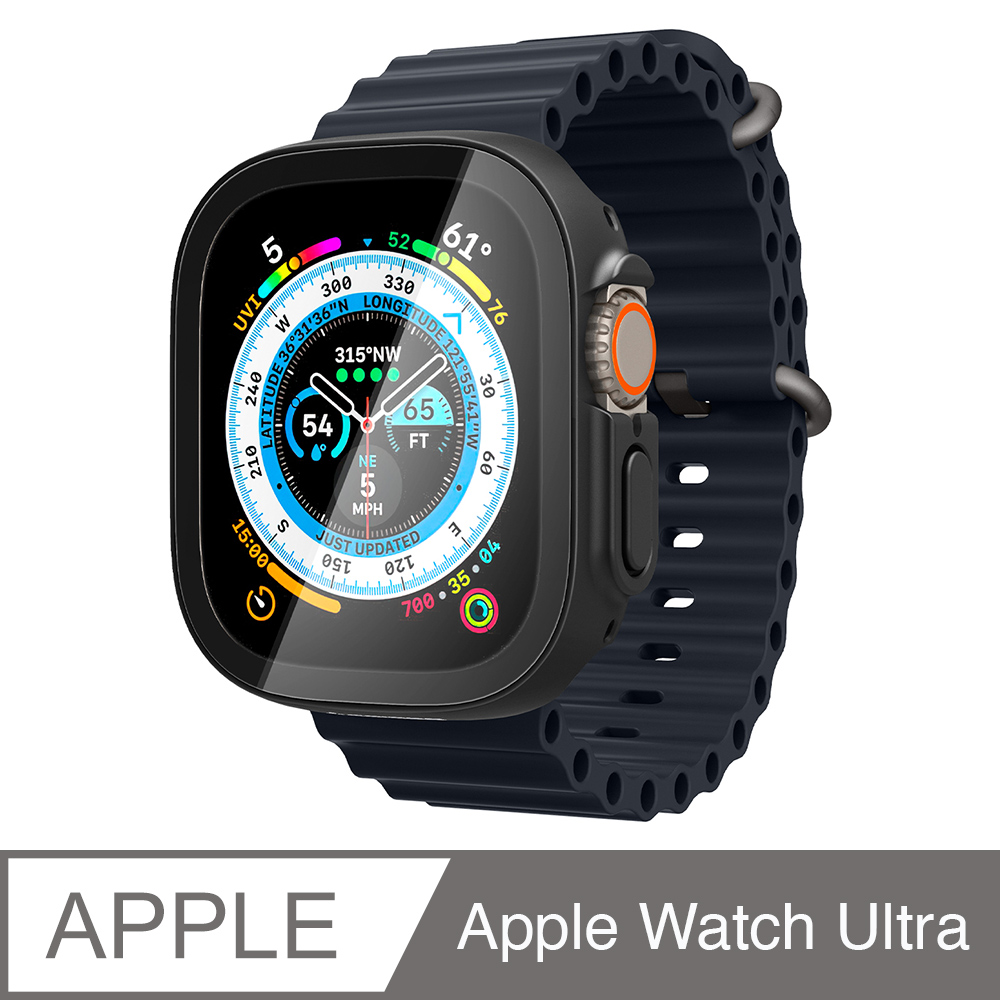 SGP / Spigen Apple Watch Ultra(49mm)-Thin Fit 360 防摔保護殼(黑-含玻璃保貼)