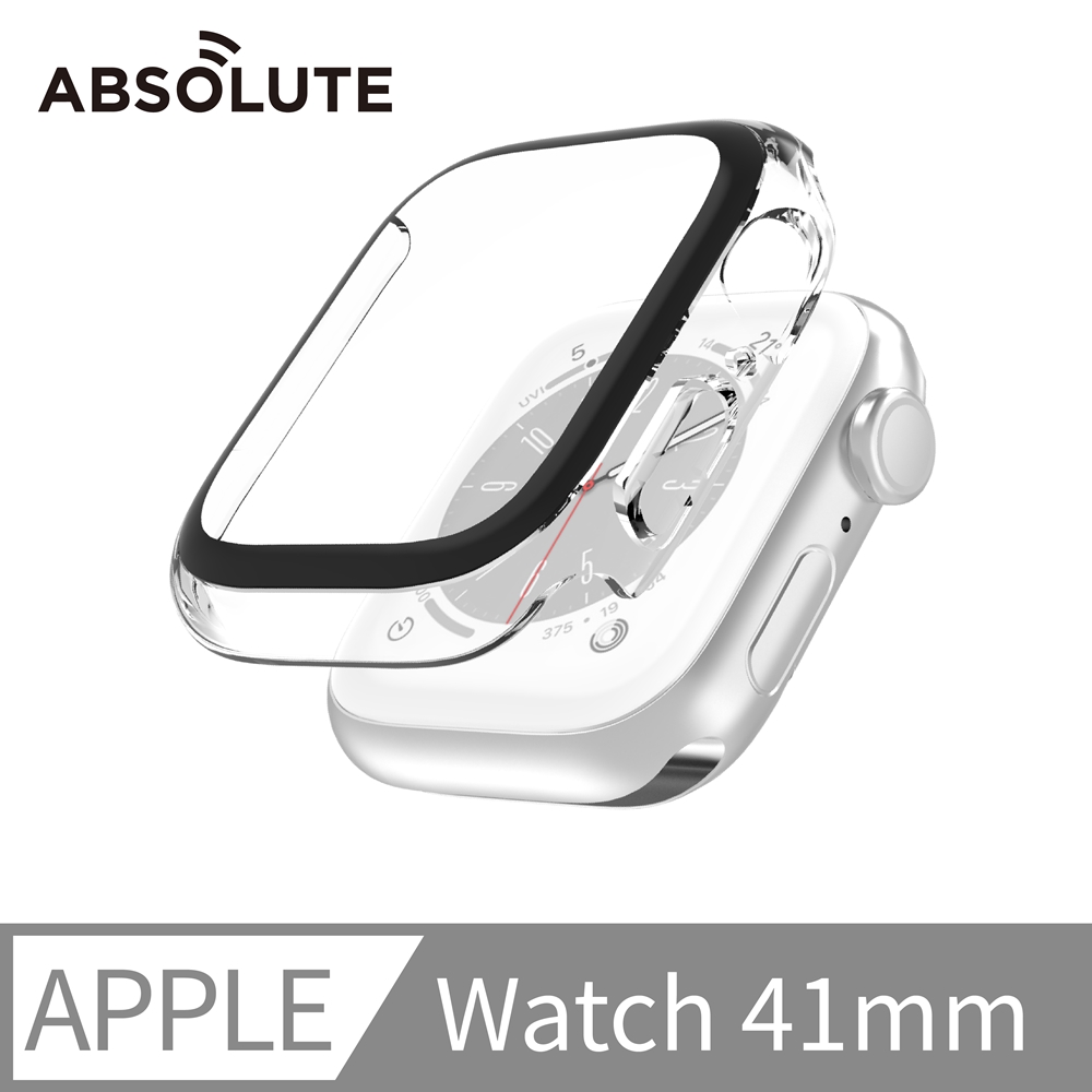 ABSOLUTE Apple Watch 41mm 極輕量防護高淨透鋼化玻璃保護殼-全透明 41mm