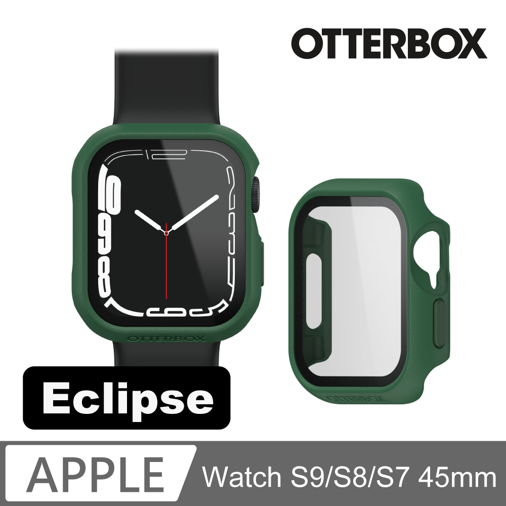OtterBox Apple Watch S8 / S7 45mm Eclipse 高透防護玻璃錶殼-綠色