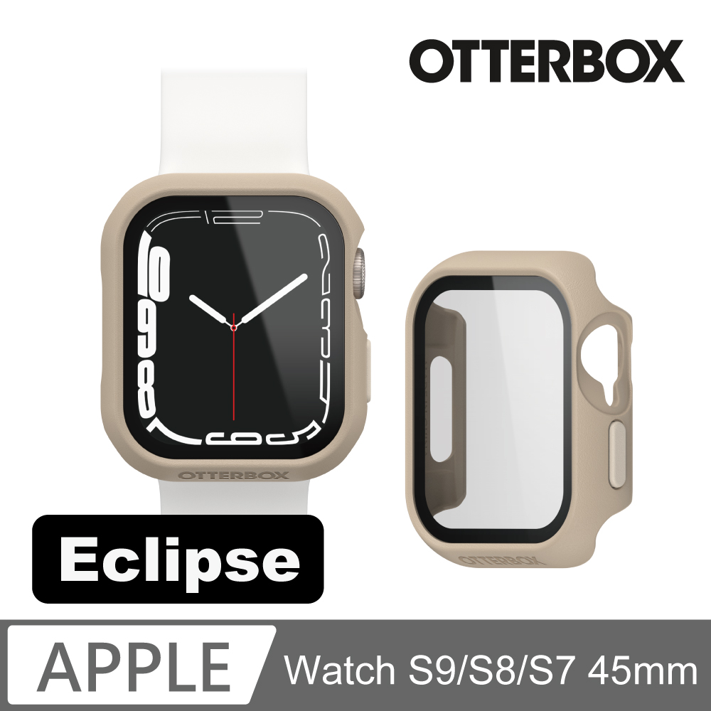 OtterBox Apple Watch S8 / S7 45mm Eclipse 高透防護玻璃錶殼-米色