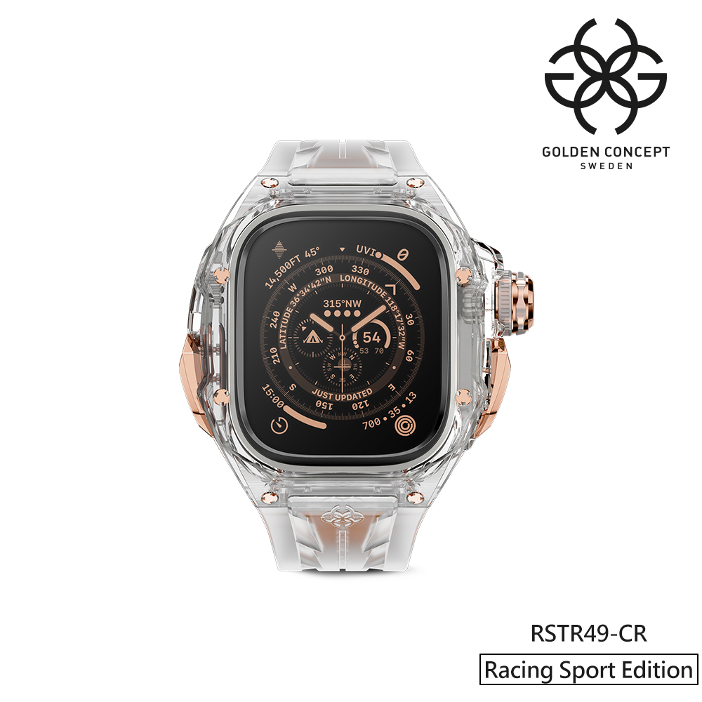 【Golden Concept】APPLE WATCH 49mm 透明矽膠錶帶 透明錶框 WC-RSTR49-CR