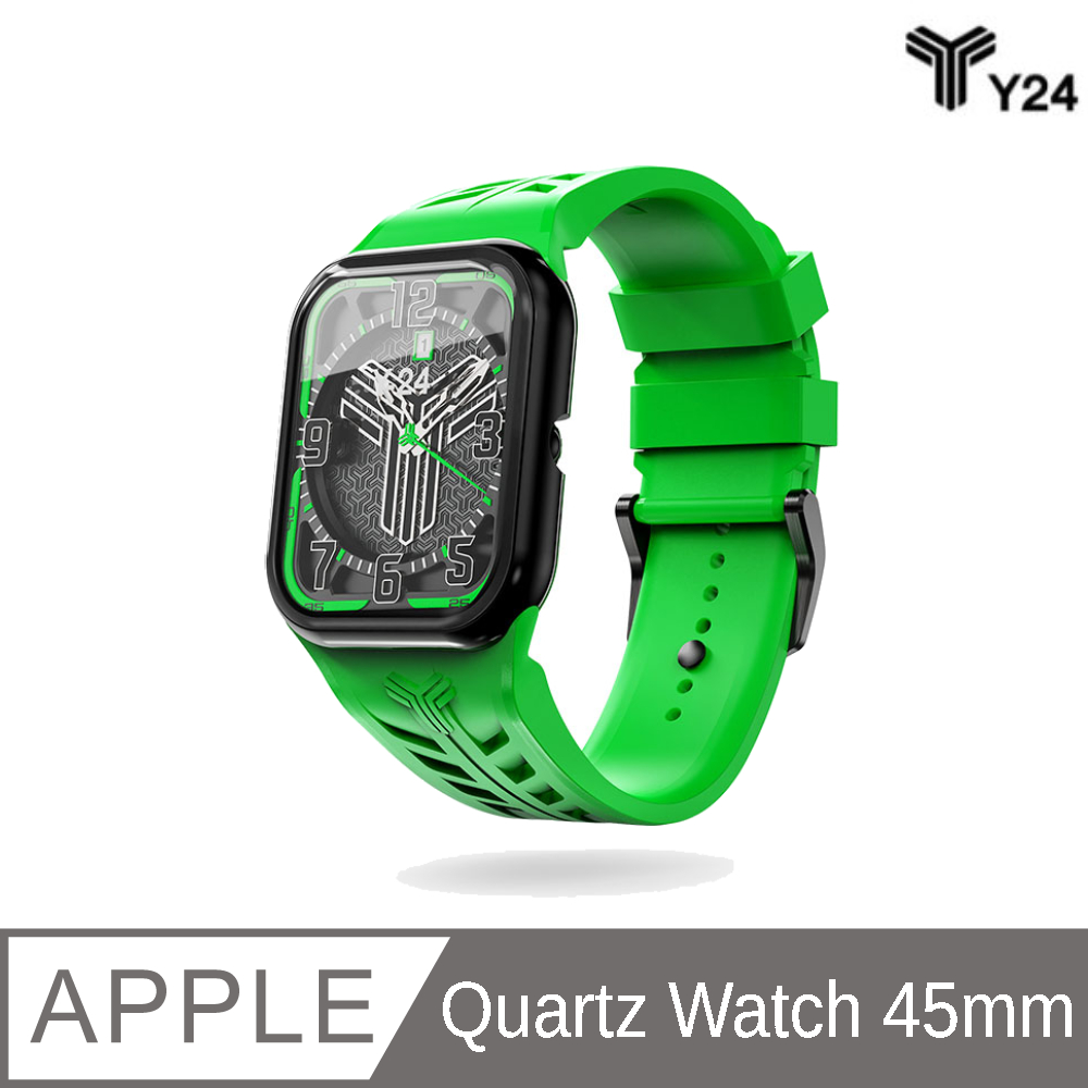 【Y24】Quartz Watch 45mm 石英錶芯手錶 (錶芯+錶帶) 綠/黑