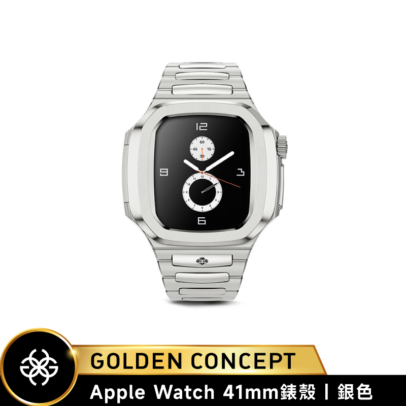 【Golden Concept】Apple Watch 41mm 銀不銹鋼錶帶 銀錶框 WC-RO41-SL
