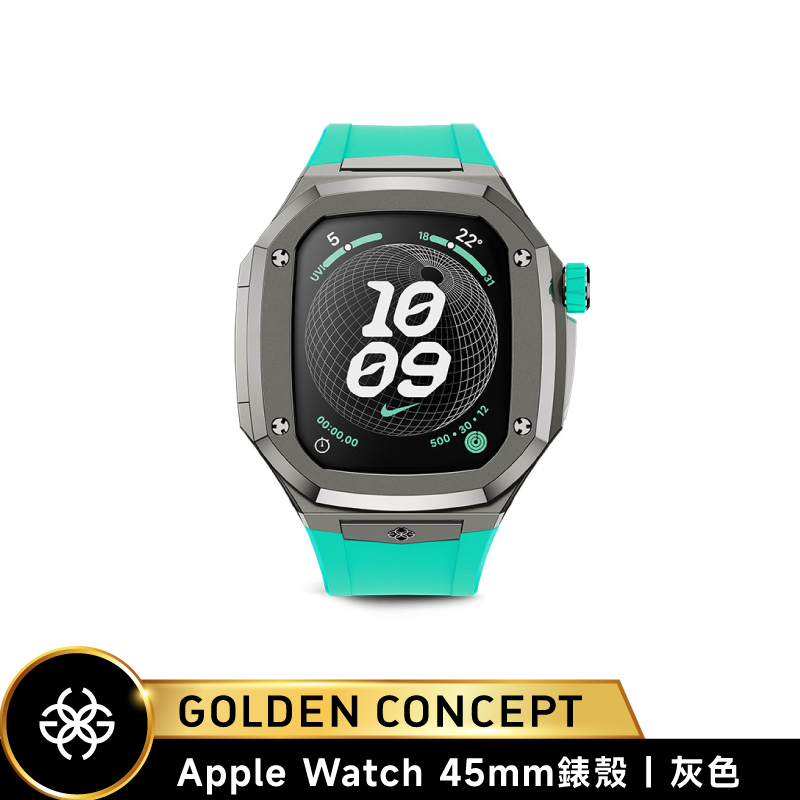 【Golden Concept】Apple Watch 45mm 薄荷綠橡膠錶帶 灰錶框 WC-SPIII45-TTG-SM