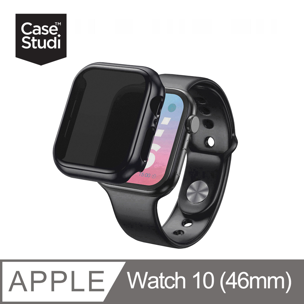 CaseStudi Apple Watch 10 (46mm) Impact 防窺玻璃錶殼 - 黑色