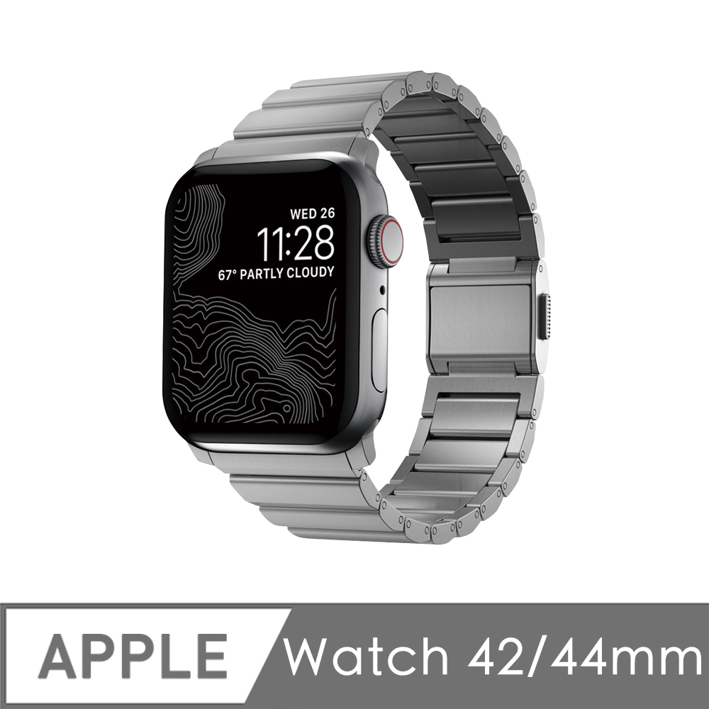 NOMAD 全球限量 Apple Watch 鈦金屬錶帶2021新款-44/42mm (銀)