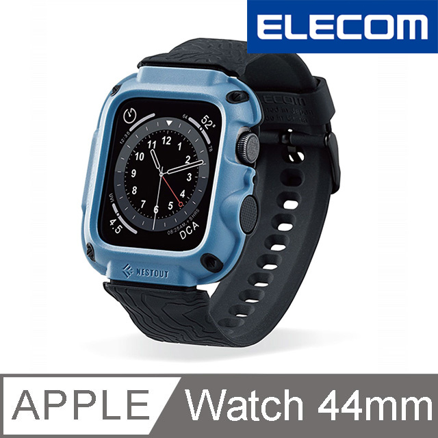 ELECOM Apple Watch 44mm NESTOUT保護殼錶帶-藍