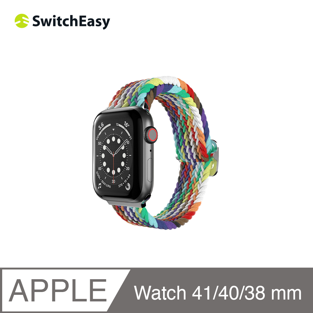 美國魚骨 SwitchEasy Apple Watch Candy 編織尼龍錶帶 38/40/41 mm 彩虹