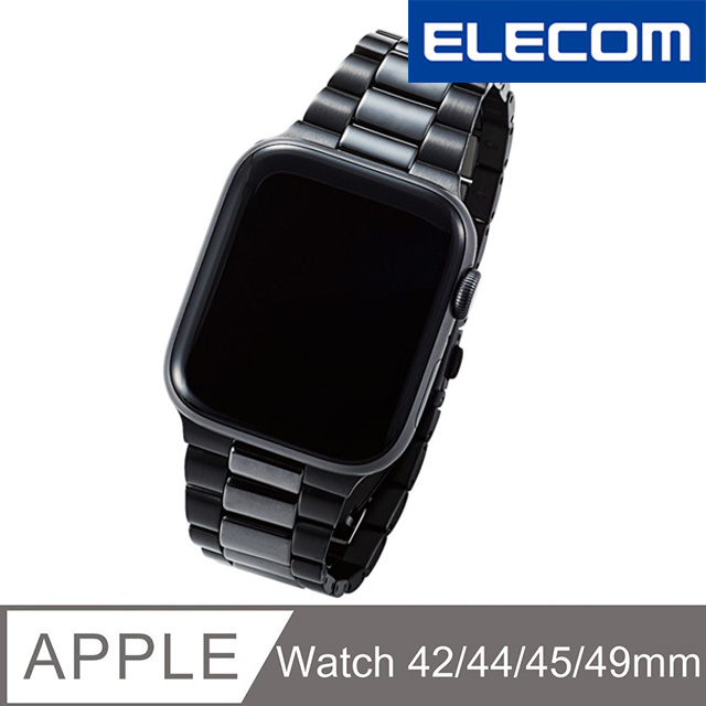 ELECOM Apple Watch 44/42mm陶瓷錶帶-黑