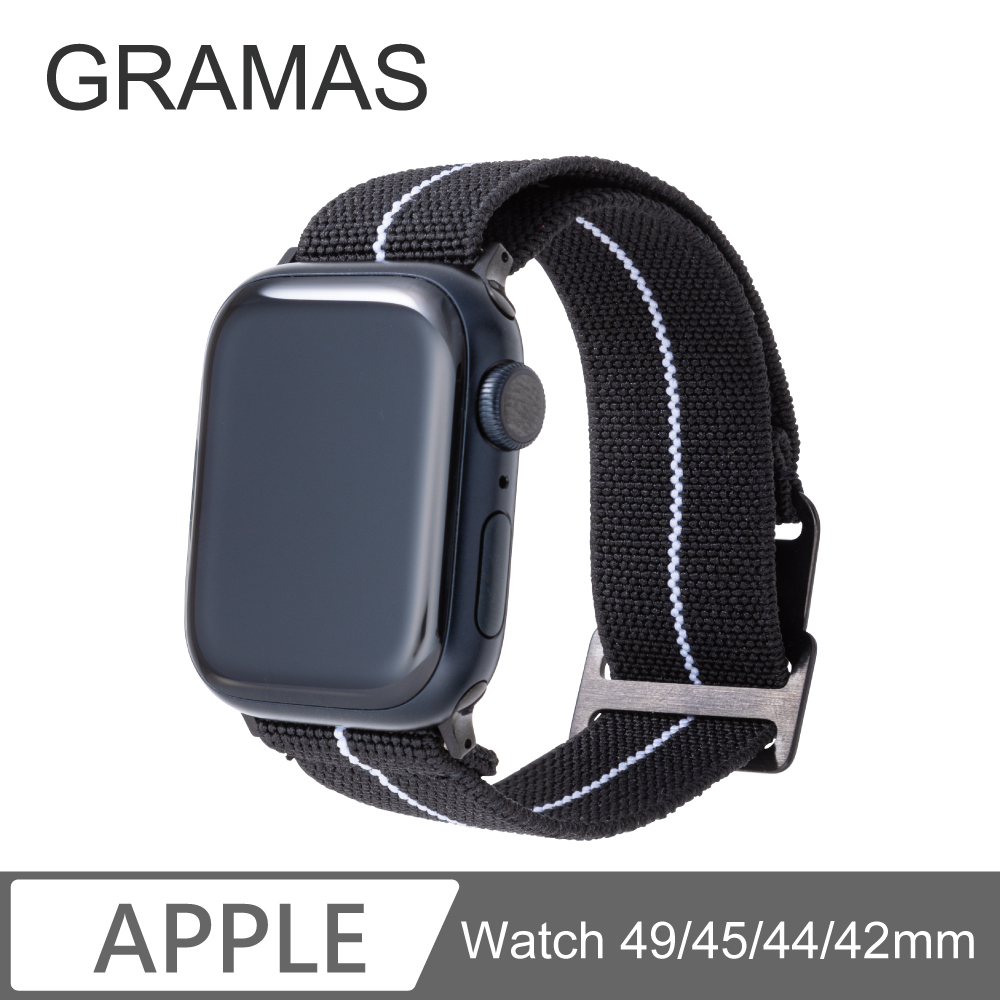 Gramas Apple Watch 42/44/45mm 法國海軍帆布錶帶-黑