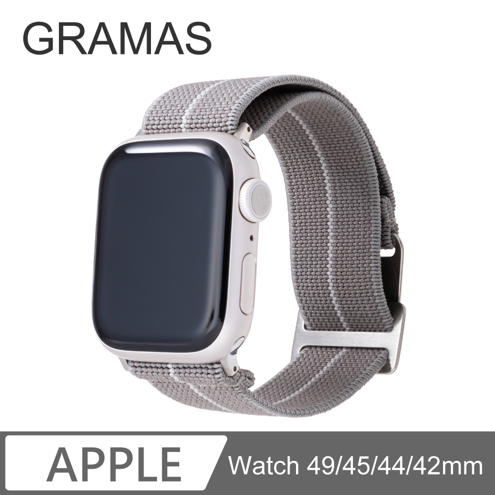Gramas Apple Watch 42/44/45mm 法國海軍帆布錶帶-灰