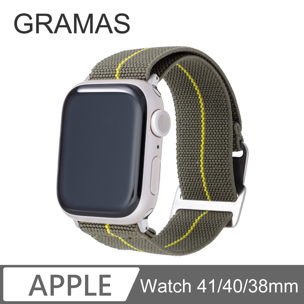 Gramas Apple Watch 38/40/41mm 法國海軍帆布錶帶-綠