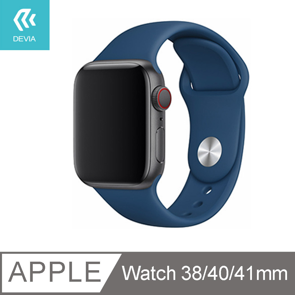 DEVIA Apple Watch 矽膠錶帶38/40/41mm共用款-深藍
