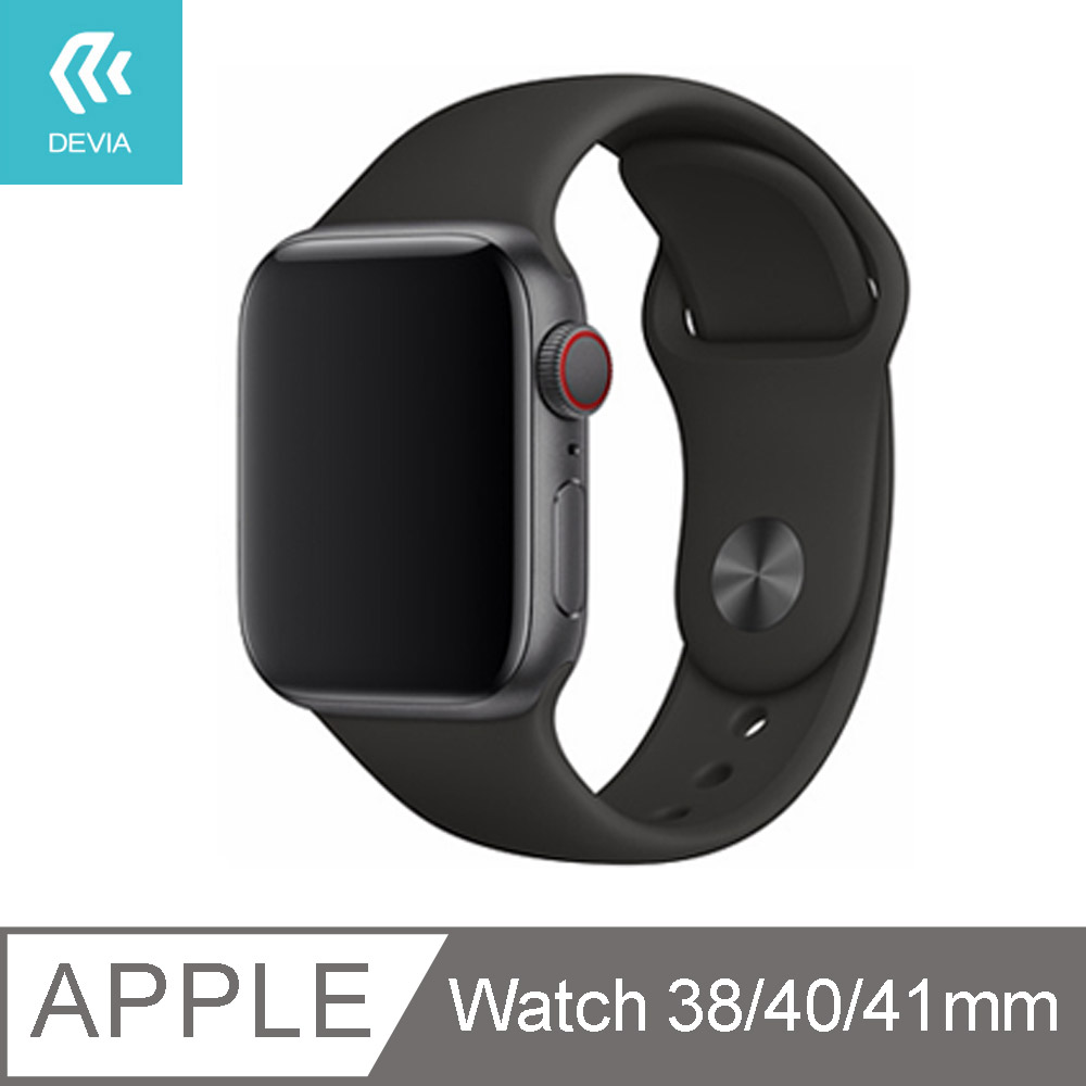 DEVIA Apple Watch 矽膠錶帶38/40/41mm共用款-黑色