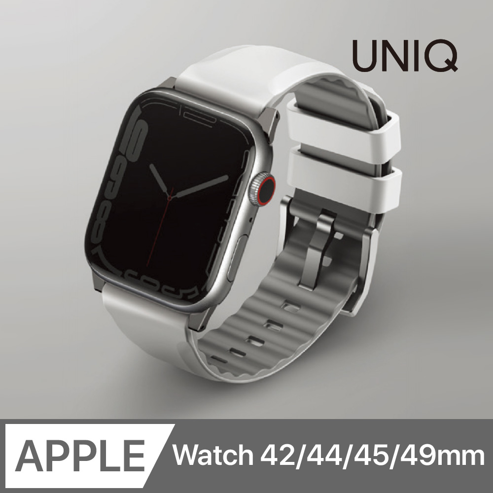 UNIQ Linus Apple Watch 防水矽膠雙色錶帶 42/44/45mm 共用款 灰色