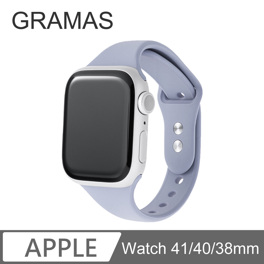 Gramas Apple Watch 38/40/41mm 矽膠雙扣錶帶-藍色