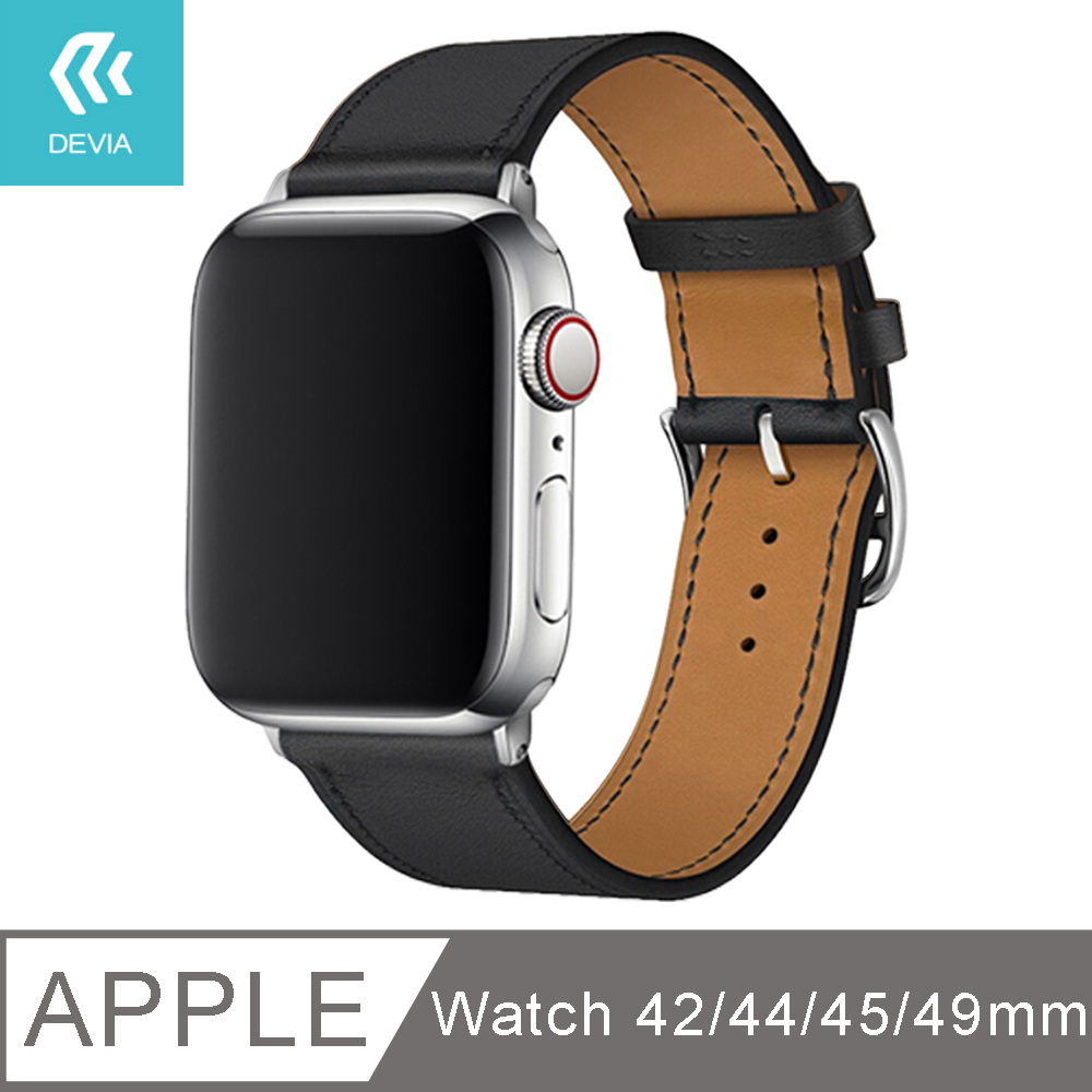 DEVIA Apple Watch Nappa 皮革錶帶42/44/45mm共用款-黑色