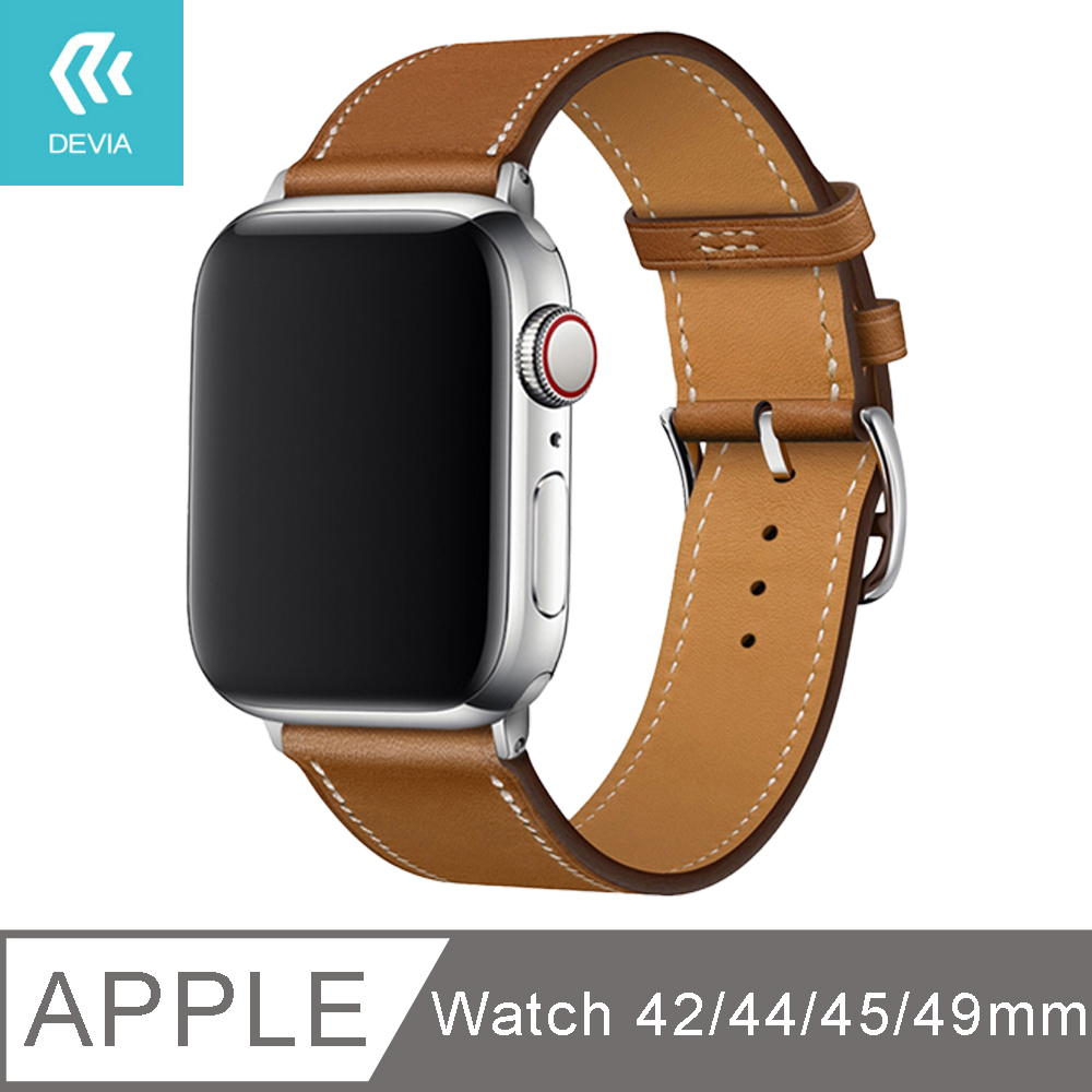 DEVIA Apple Watch Nappa 皮革錶帶42/44/45mm共用款-棕色