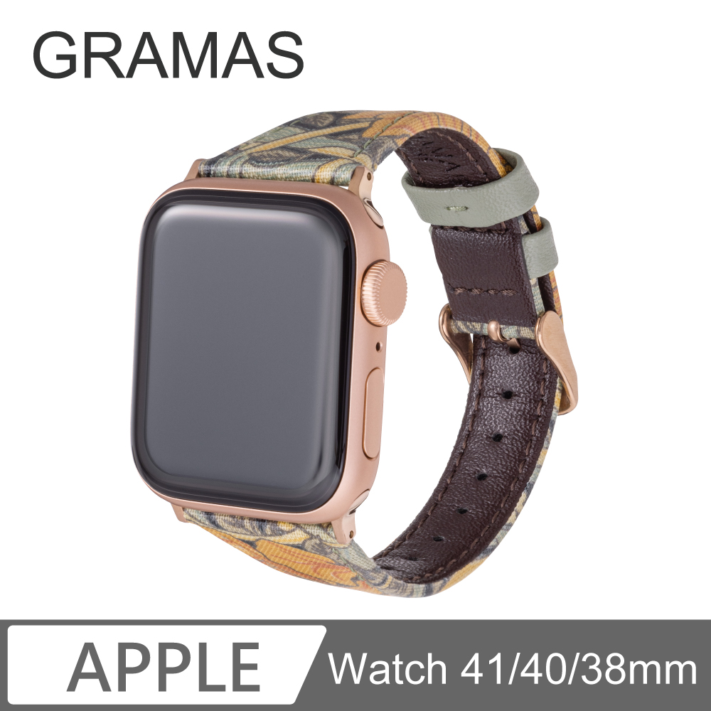 Gramas Apple Watch 38/40/41mm 仕女彩繪錶帶 BEST OF MORRIS 聯名限量款-橙色
