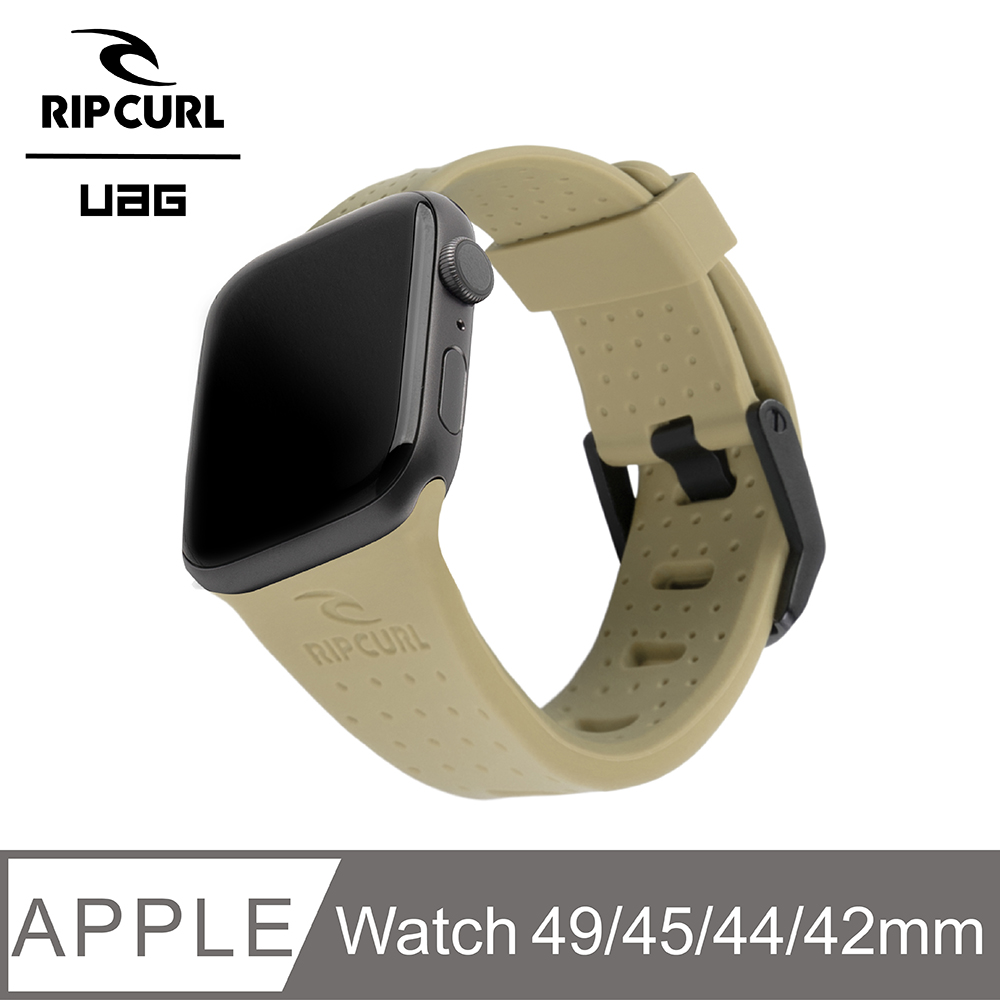 UAG X RIP CURL Apple Watch 42/44/45/49mm 舒適矽膠運動錶帶-越野沙