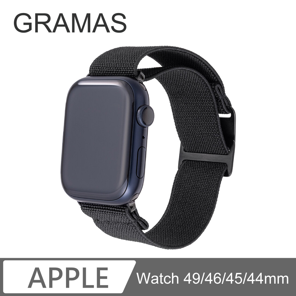 Gramas Apple Watch 42/44/45/49mm 法國海軍大帆布錶帶-黑色