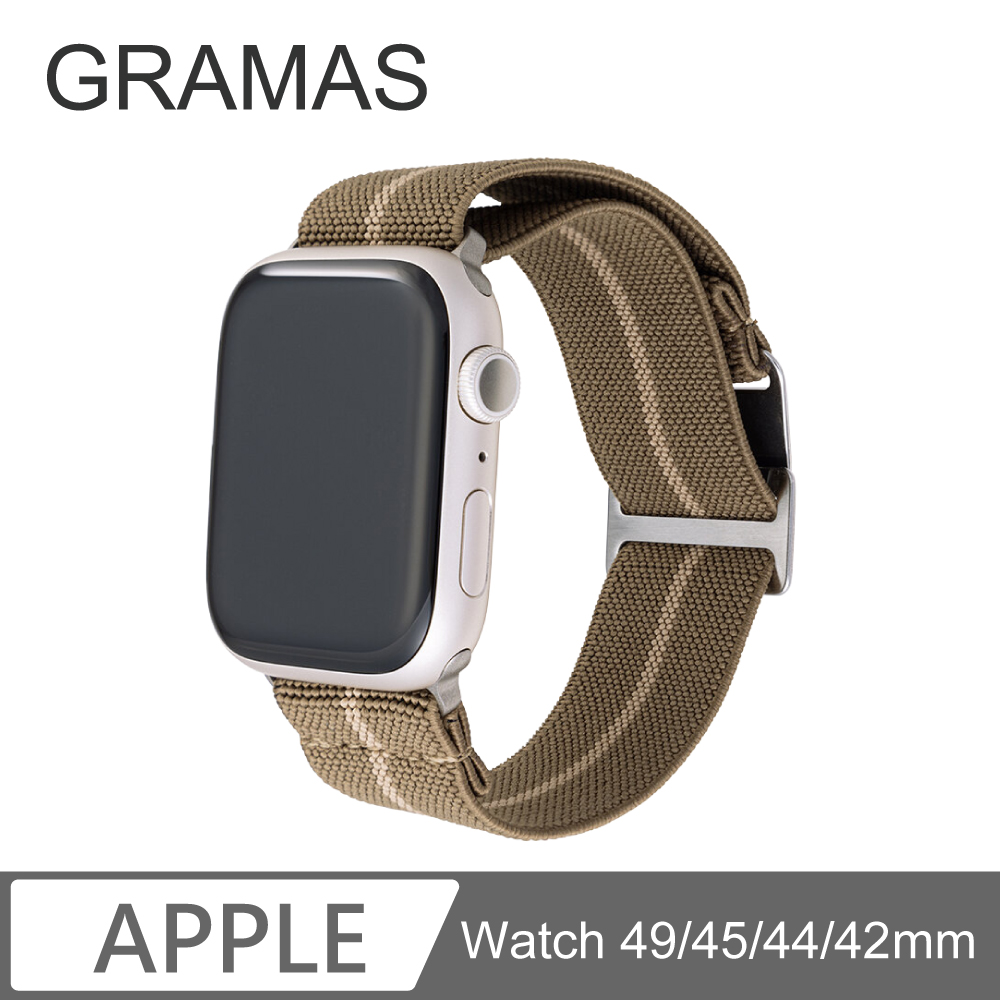 Gramas Apple Watch 42/44/45/49mm 法國海軍大帆布錶帶-卡及綠