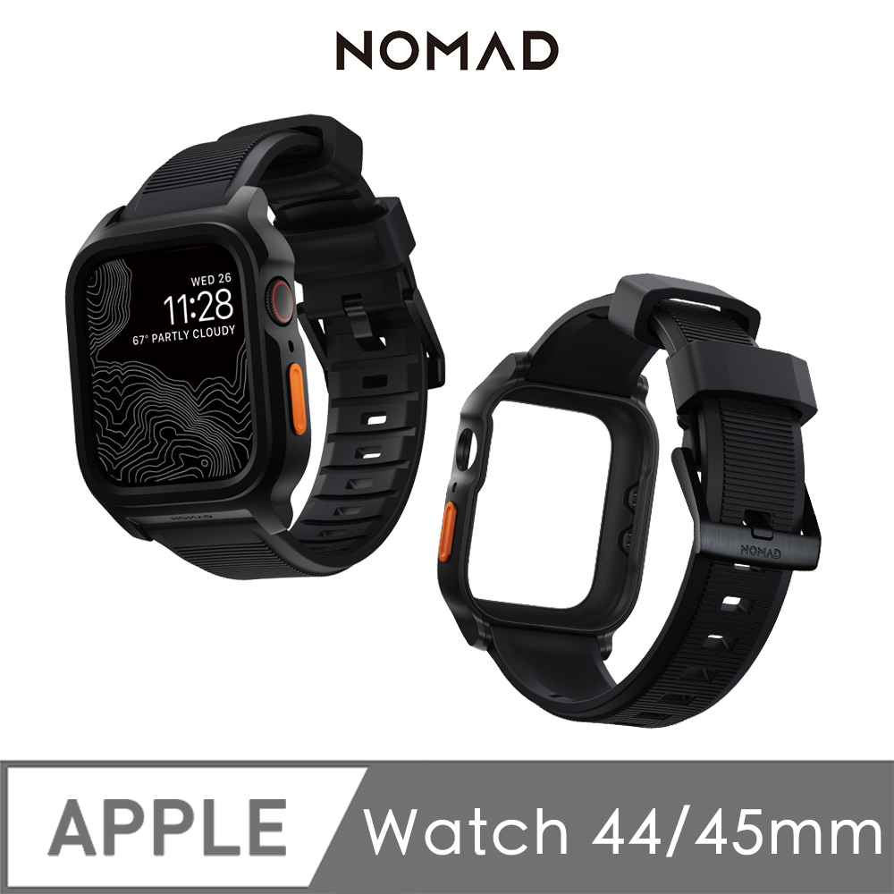 美國NOMAD Apple Watch不鏽鋼DLC保護殼 X FKM錶帶組