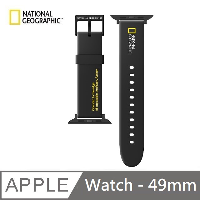 【National Geographic 】 國家地理 Smart Apple Watch Strap 矽膠錶帶 49mm - 黑