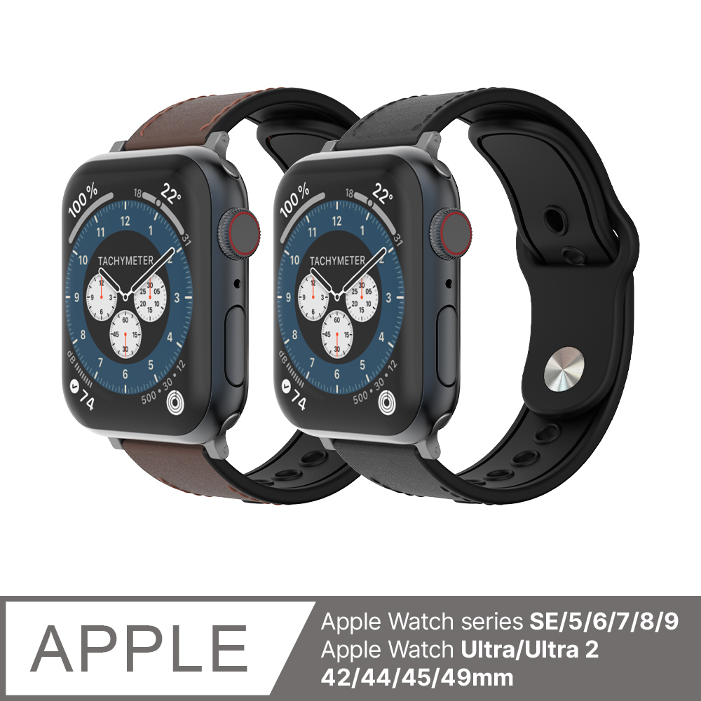 JTLEGEND Apple Watch series(42/44/45/49mm) Sheer真皮防潑水錶帶