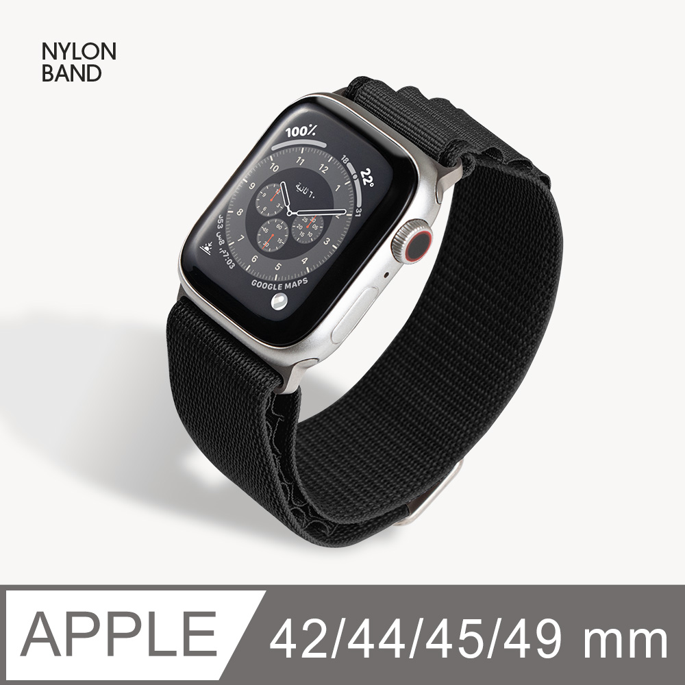 Apple Watch 錶帶 高山錶環 耐磨透氣 蘋果手錶適用 42/44/45/49mm (經典黑)