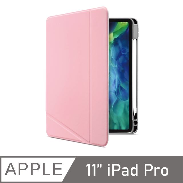 Tomtoc 多角度折疊平板保護套，粉，適用於11吋iPad Pro