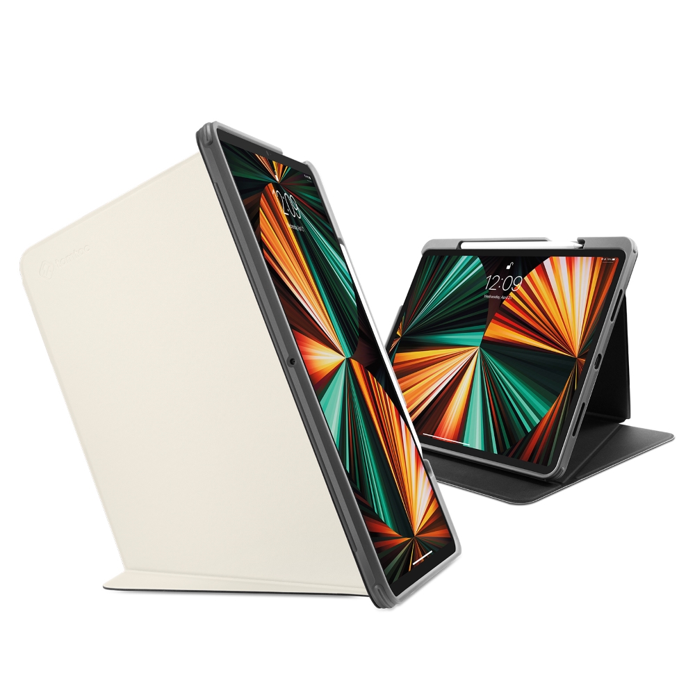 Tomtoc 多角度折疊平板保護套，白，適用於12.9吋iPad Pro
