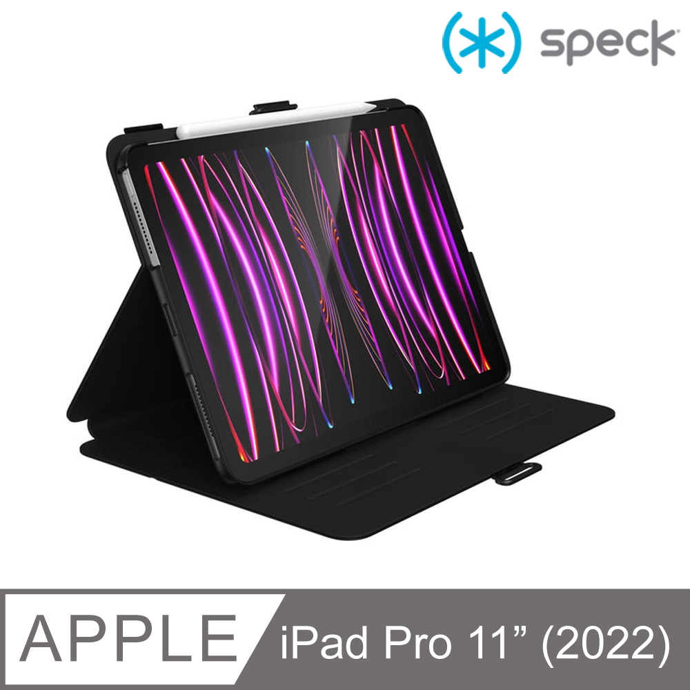Speck iPad Pro 11吋(2022~2018)/Air 10.9吋(4/5代) Balance Folio 多角度防摔側翻皮套-黑色