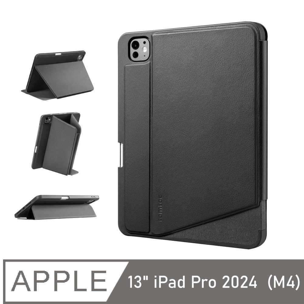 Tomtoc 多角度折疊平板保護套，黑，適用於13吋 iPad Pro 2024 (M4)