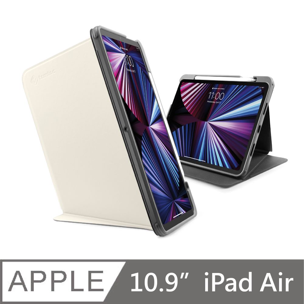 Tomtoc 多角度折疊平板保護套，白，適用於10.9吋iPad air