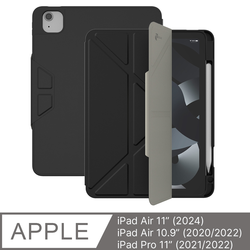 JTLEGEND iPad Air 11吋(2024)/Air 10.9吋 Ness Pro相機快取防潑水布紋保護殼(含筆槽+磁扣)