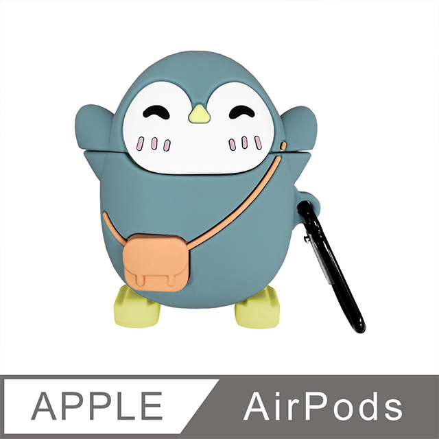 AirPods 可愛背包企鵝立體造型矽膠保護套【贈】金屬防塵貼