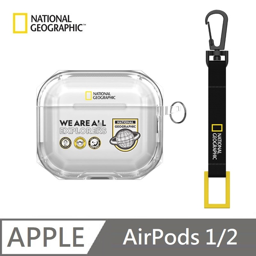 【National Geographic 】 國家地理 Wappen 透明 耳機保護殼 適用 AirPods 1 & 2 - 空間