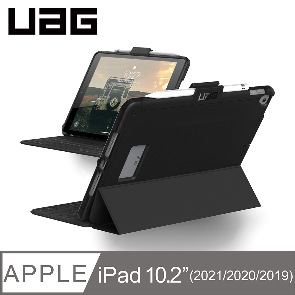 UAG iPad 10.2吋耐衝擊鍵盤適用保護殼-黑