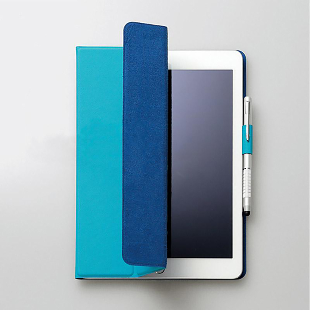 【FENICE】超薄型黏貼式 iPad Pro 9.7吋保護皮套(土耳其藍)