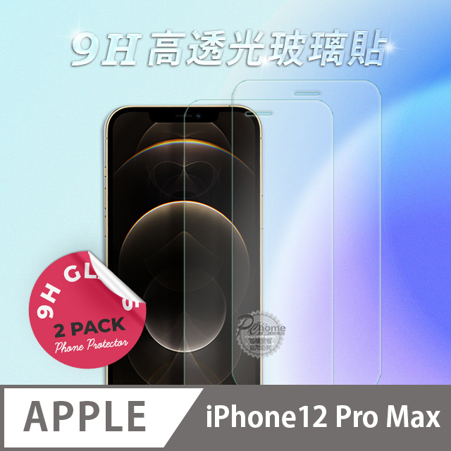2入 APPLE iPhone 12Pro Max 9H 鋼化玻璃2.5D細弧邊保護貼(6.7吋)