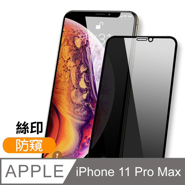iPhone 11 Pro Max 滿版 絲印 高清 防窺 手機鋼化膜 9H保護貼